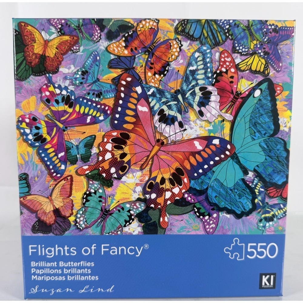 550 Piece Puzzle Brilliant Butterflies by Suzan Lind‎ Colorful Butterfly Jigsaw